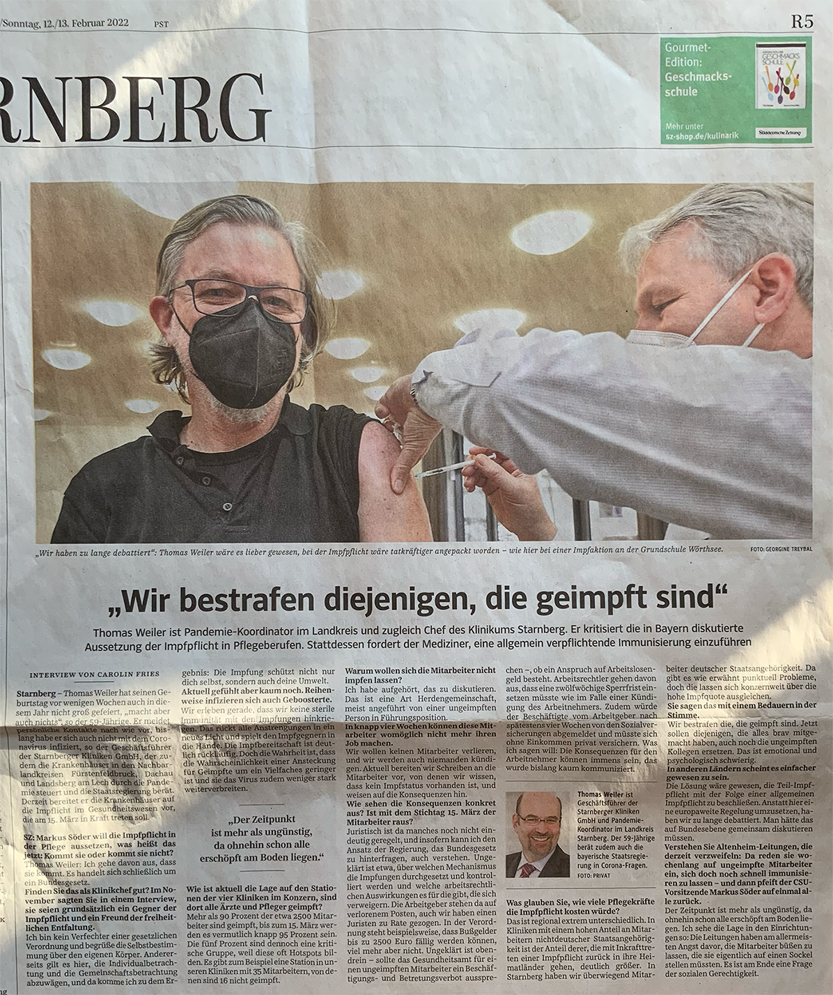 Süddeutsche Zeitung. Wochenende, 12./13.2.2022